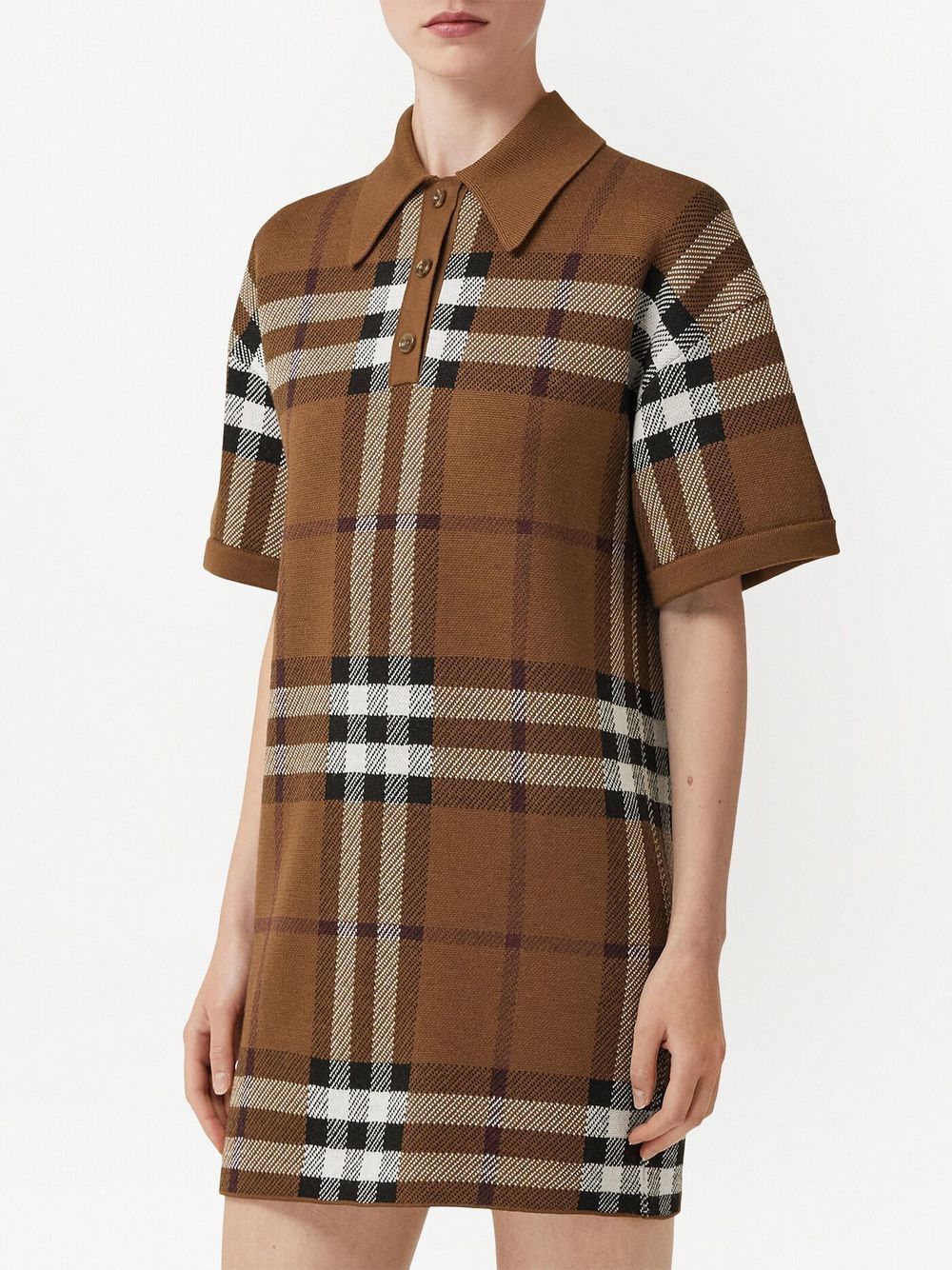 Burberry check-jacquard polo shirt dress Women