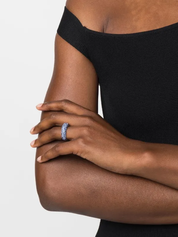 Amina Muaddi Cameron Embellished Ring | Blue | FARFETCH