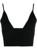 DSQUARED2 ribbed-knit plunge crop top - Black