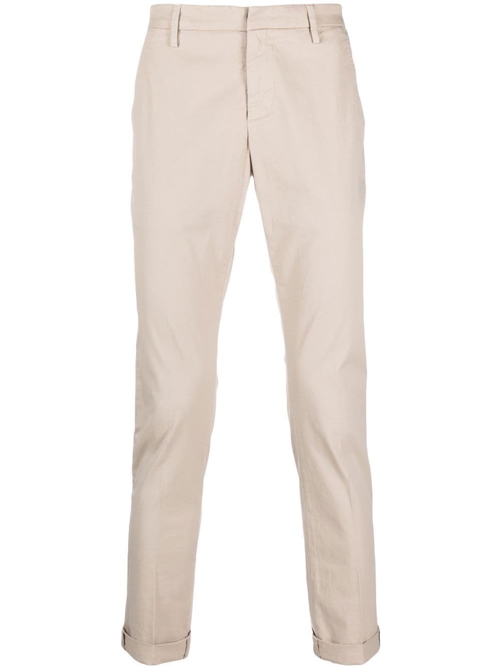 Dondup Mid-rise Cropped Chinos In Neutrals