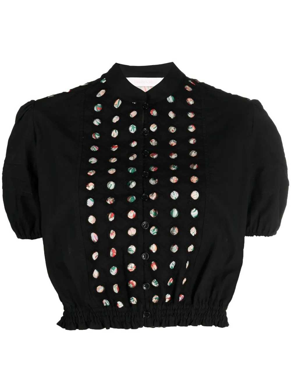 

See by Chloé cotton short-sleeve cropped shirt - Black