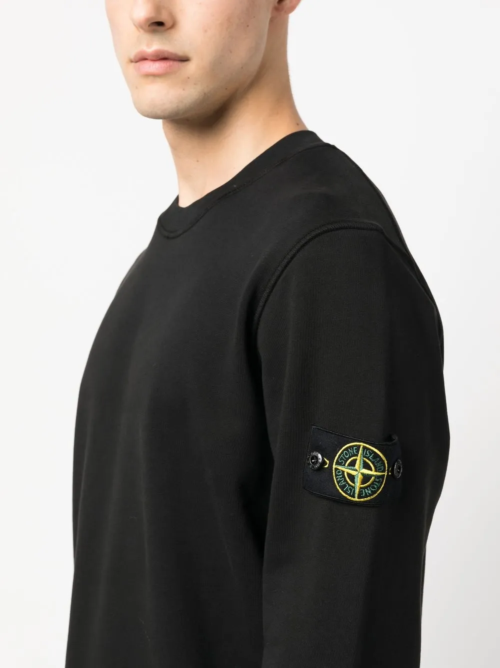 Compass-patch crew-neck sweatshirt