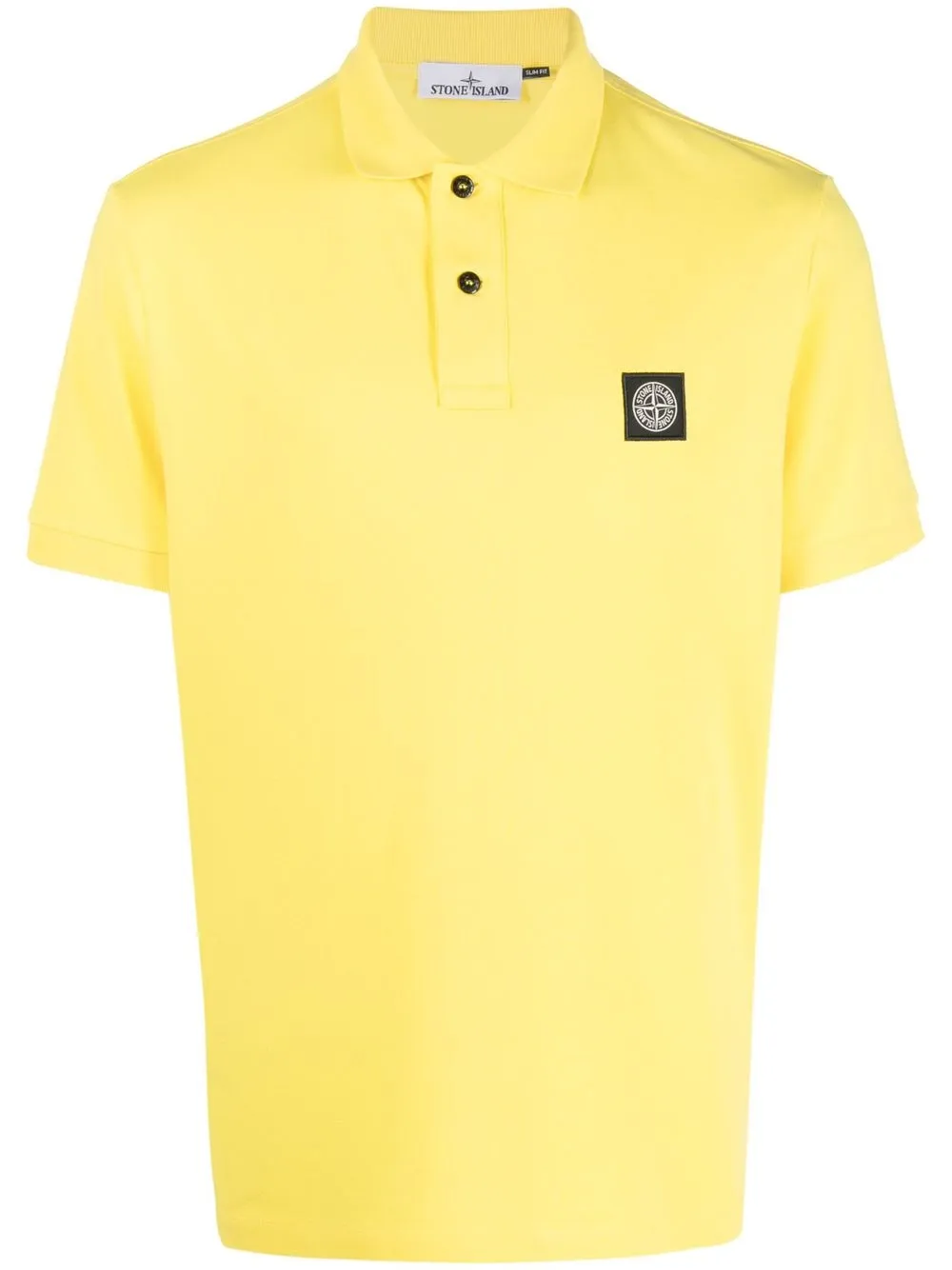 Stone Island Compass-patch Polo Shirt In Yellow