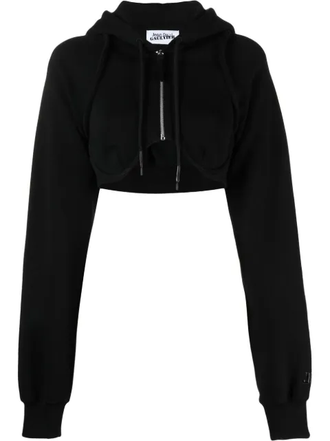 Jean Paul Gaultier cropped zip-up hoodie