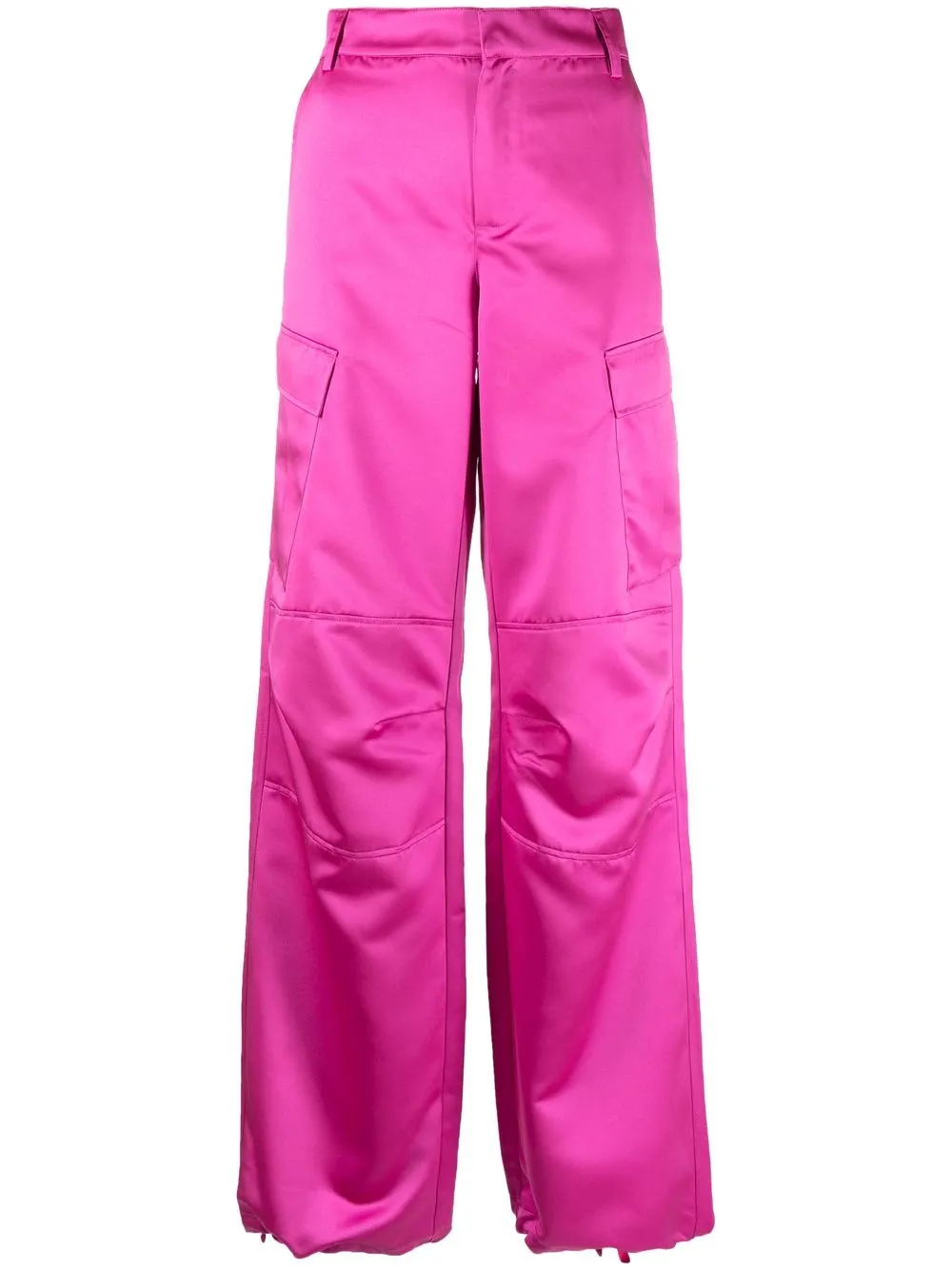 

THE ANDAMANE wide-leg satin cargo pants - Pink