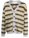 Marni striped mohair-blend cardigan - Yellow