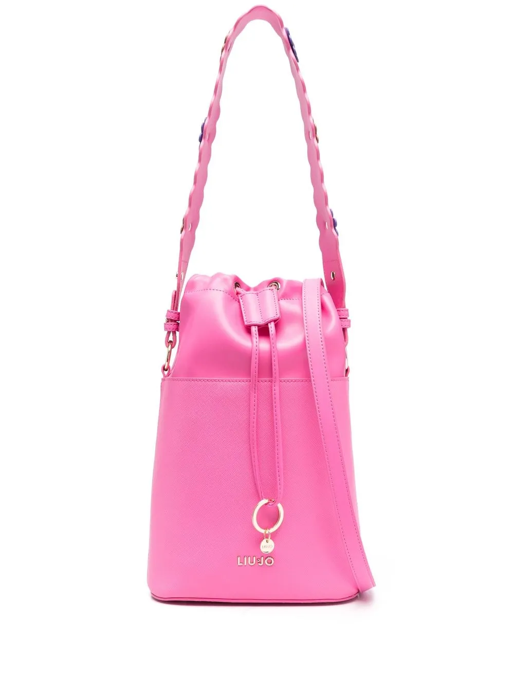 

LIU JO bolsa bucket con detalle floral artificial - Rosado