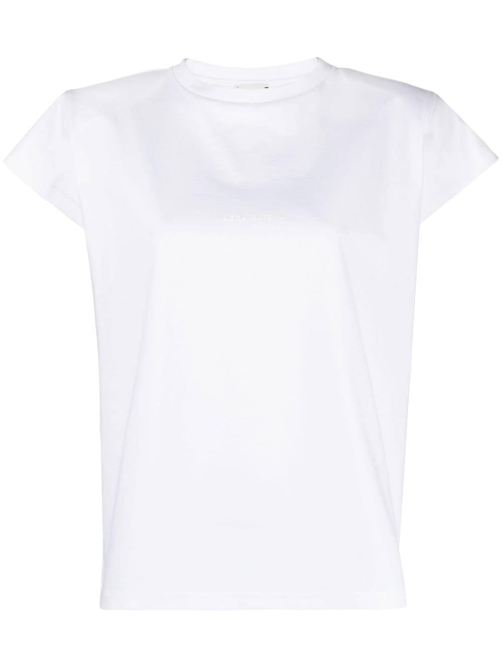 Magda Butrym padded-shoulder logo-embroidered T-shirt - Farfetch