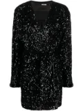 ROTATE BIRGER CHRISTENSEN sequin-embellished wrap minidress - Black