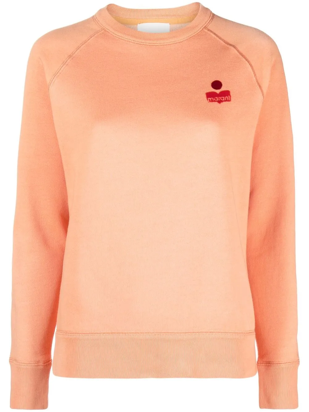 

Isabel Marant Étoile flocked-logo crew neck sweatshirt - Orange