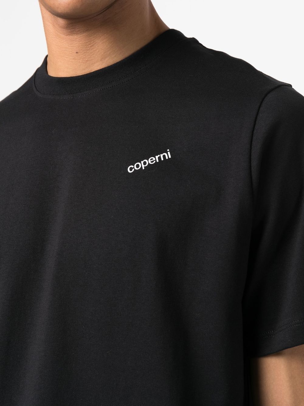 Shop Coperni Embroidered-logo Short-sleeve T-shirt In Schwarz