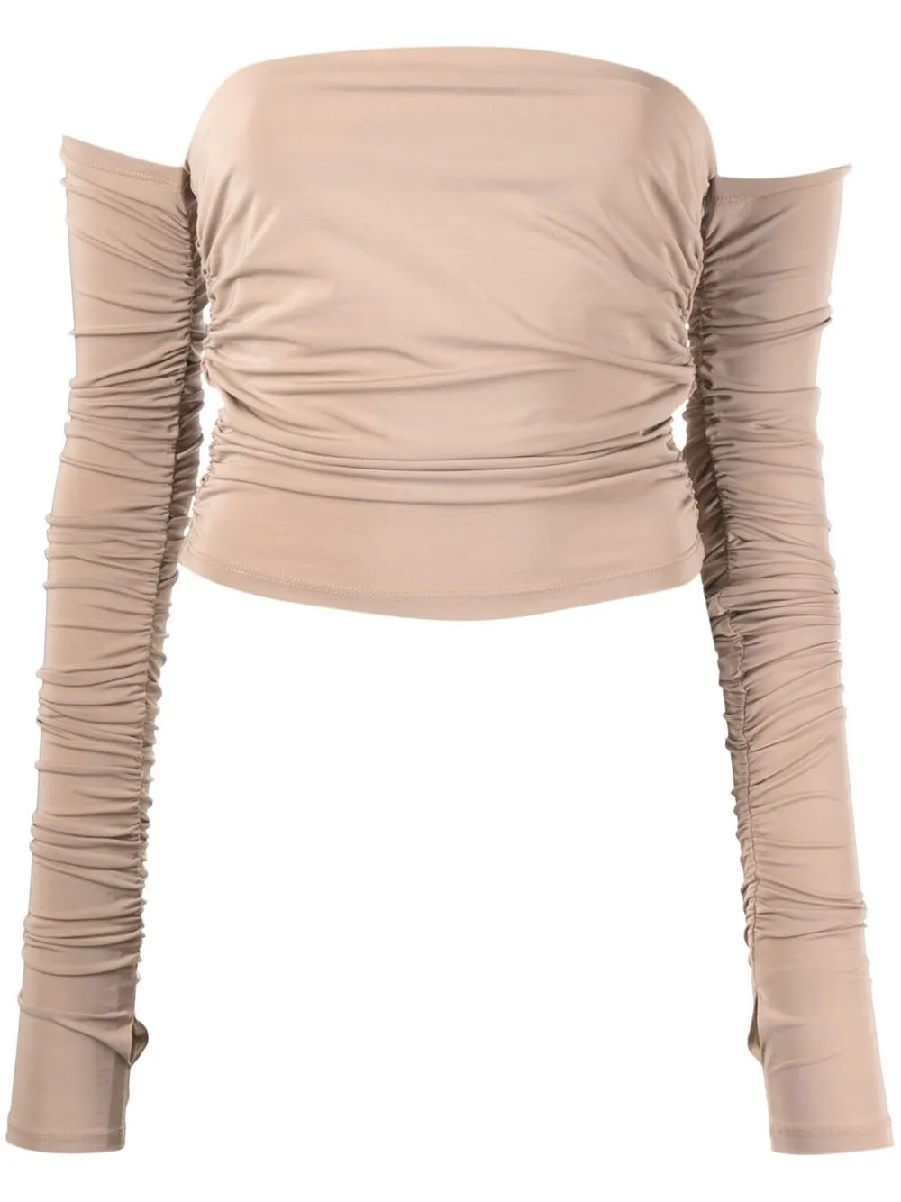 

THE ANDAMANE Off-Shoulder Draped top - Neutrals