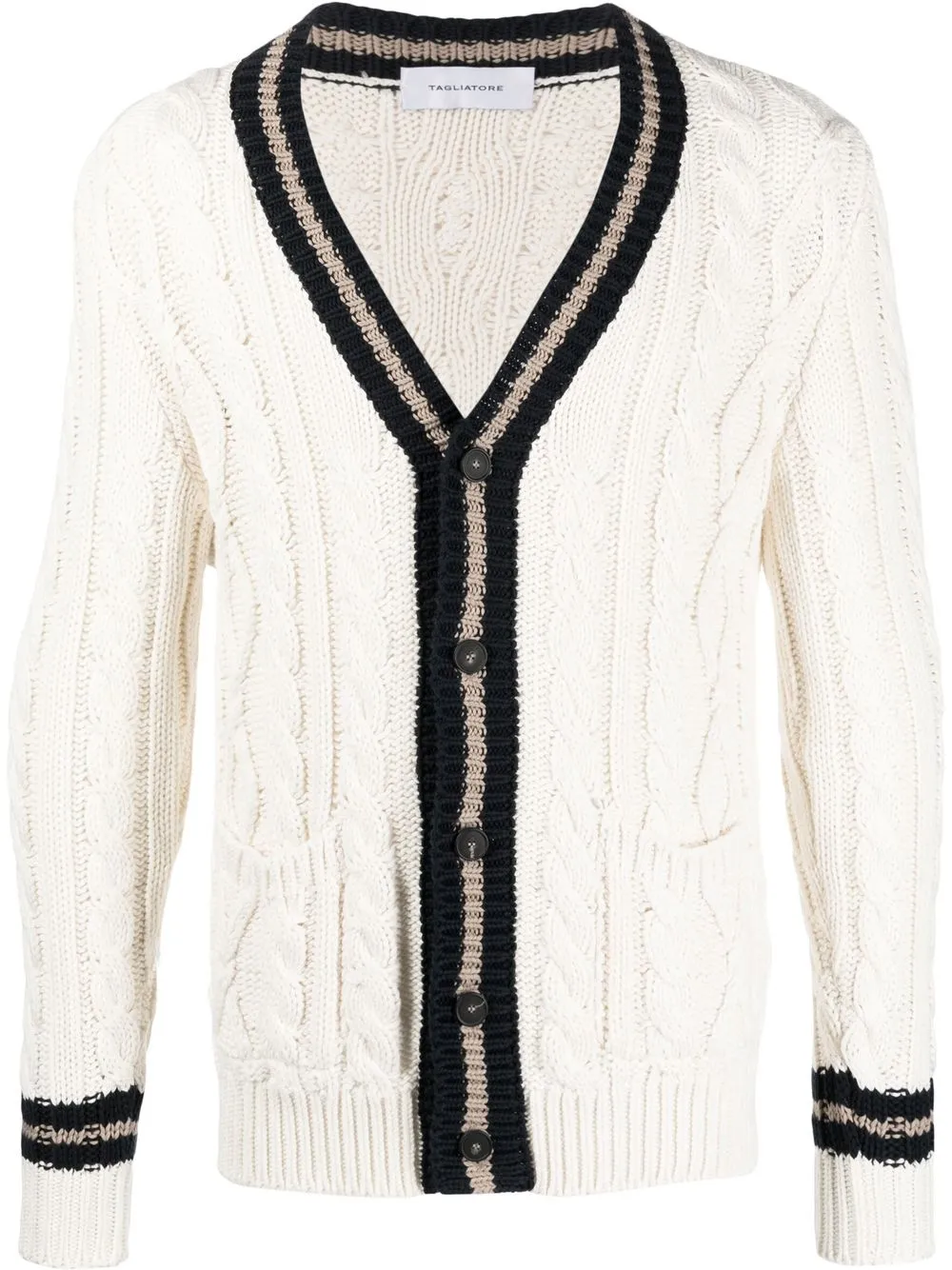 

Tagliatore cable-knit cotton cardigan - Neutrals