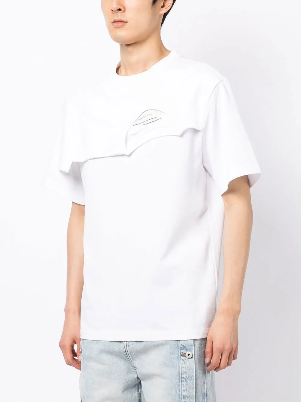 feng chen wang ダブルカラーTシャツ-