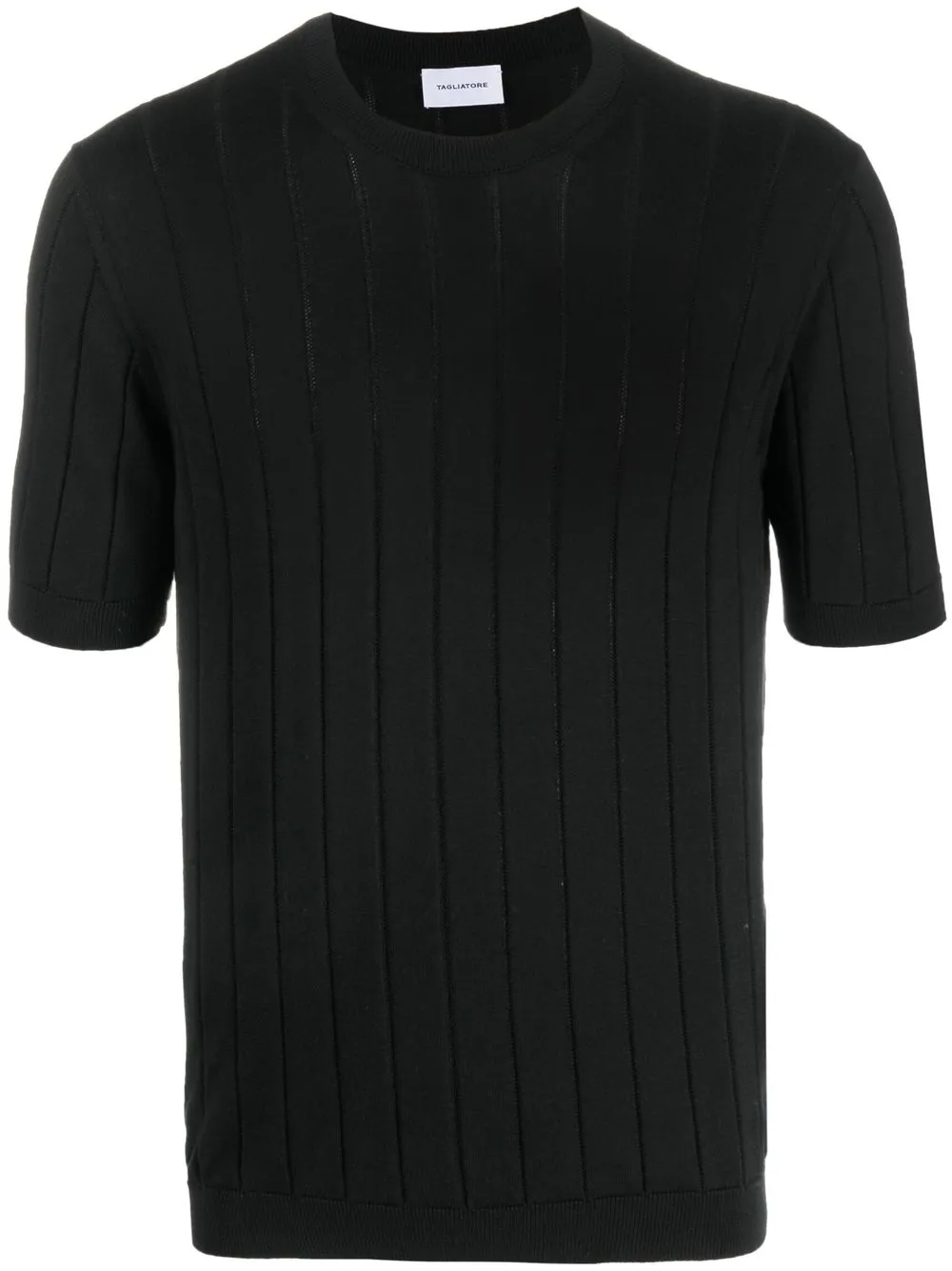 

Tagliatore playera con detalle de canalé - Negro