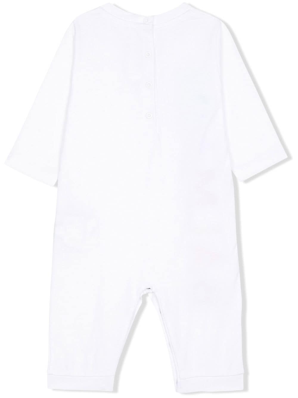 Balmain Kids Romper met logoprint - Wit