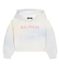 Balmain Kids tie-dye logo-print hoodie - Neutrals