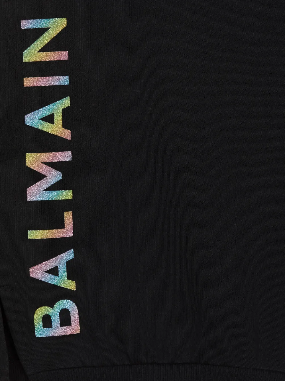 Shop Balmain Logo-print Cotton Sweatshirt In Black