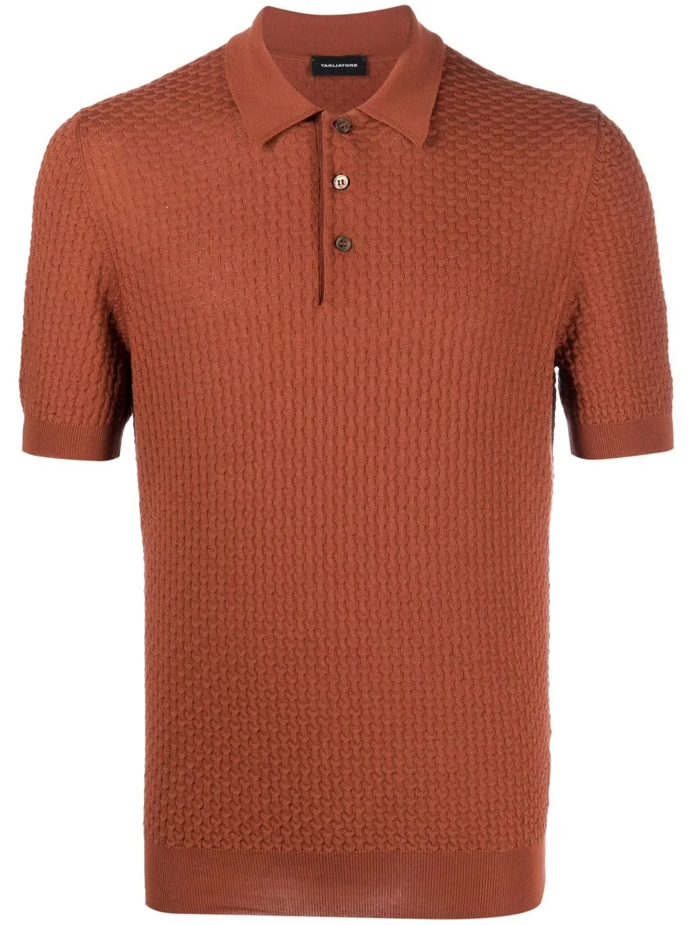 

Tagliatore textured cotton polo shirt - Brown