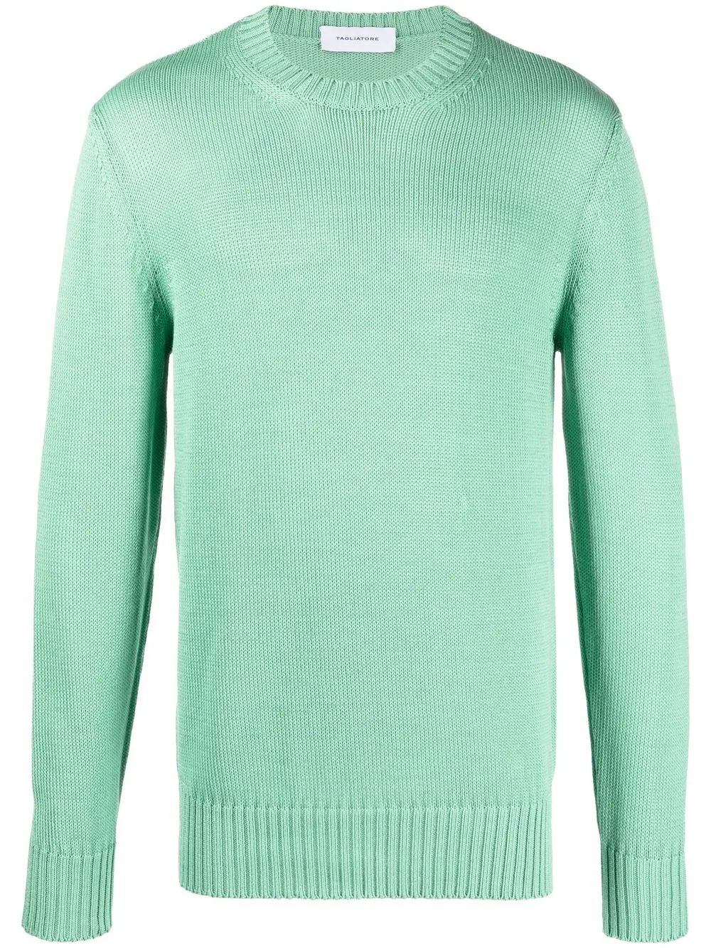 Tagliatore Ribbed-trim Cotton Jumper In Green