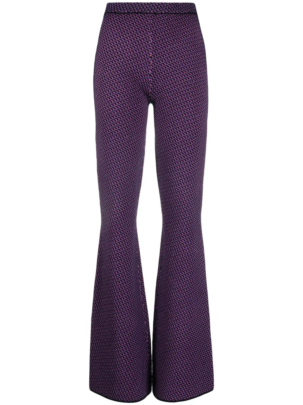 

DVF Diane von Furstenberg geometric-kniti flared trousers - Purple