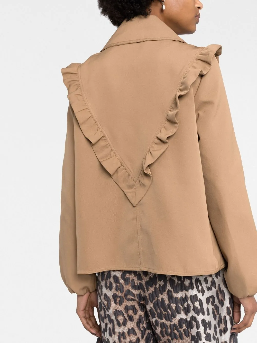 Ganni Zip-up Jacket In Brown