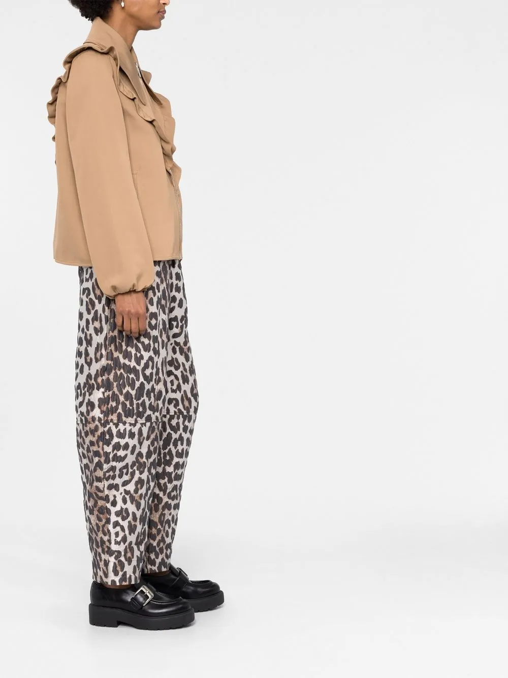 Ganni Zip-up Jacket In Brown