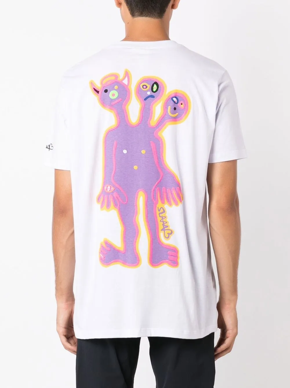 Shop Amir Slama Three Heads-print T-shirt In White