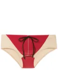 Amir Slama two-tone drawstring swim trunks - Brown