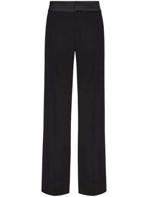 Pantalon droit à taille contrastante - Valentino Garavani - Modalova