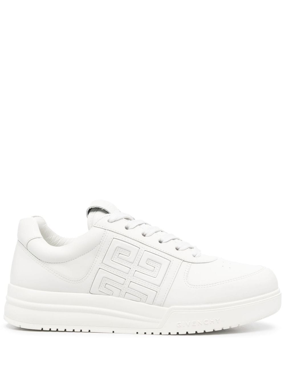 Shop Givenchy White G4 Leather Low-top Sneakers