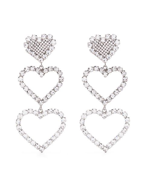 Alessandra Rich crystal-embellished heart earrings