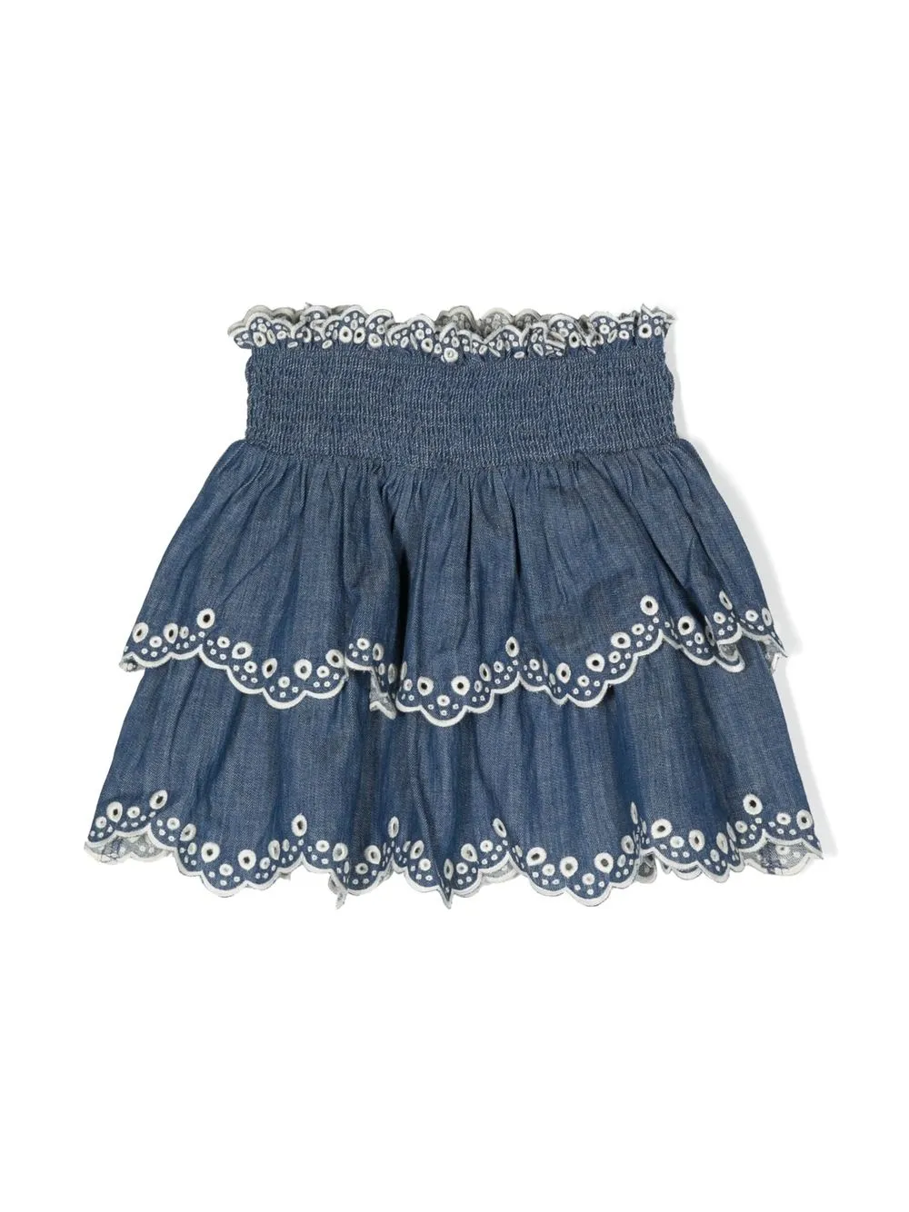 

ZIMMERMANN Kids Tiggy scallop denim skirt - Blue