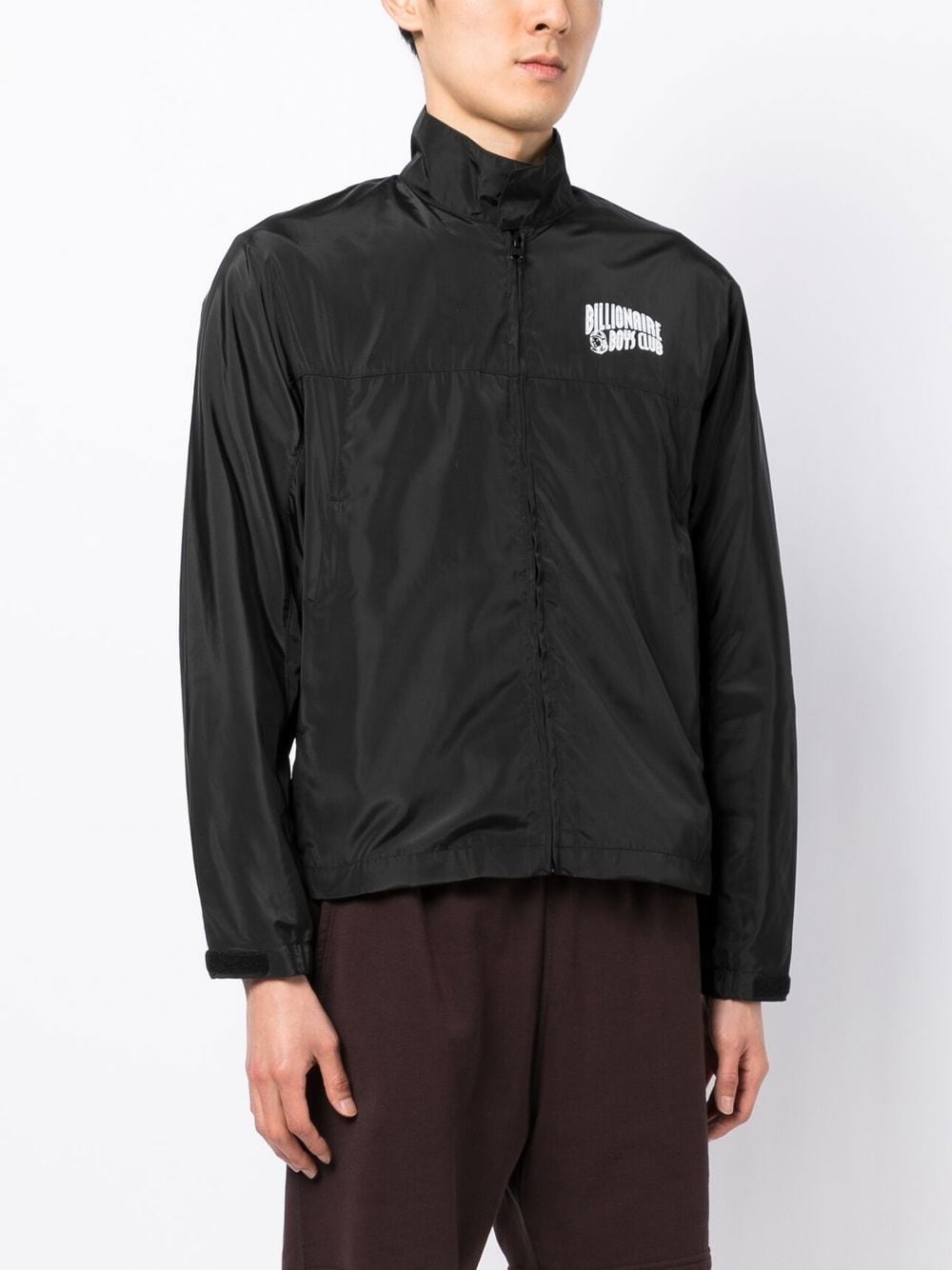Shop Billionaire Boys Club Logo Print Zip-up Jacket In Black