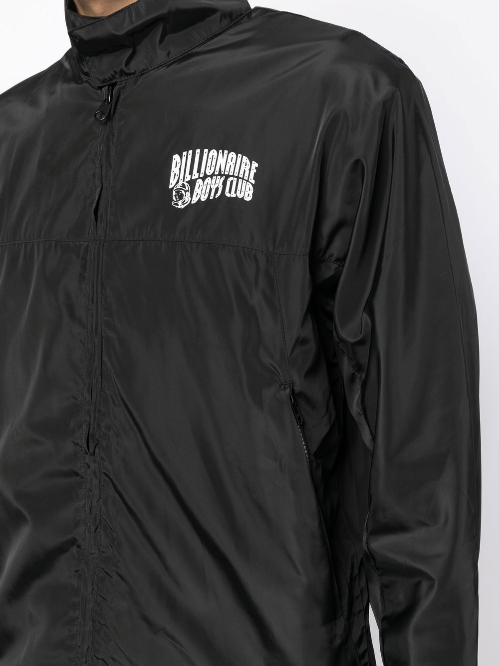 Shop Billionaire Boys Club Logo Print Zip-up Jacket In Black