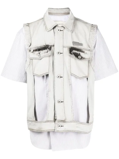 Feng Chen Wang cut-out detail denim vest