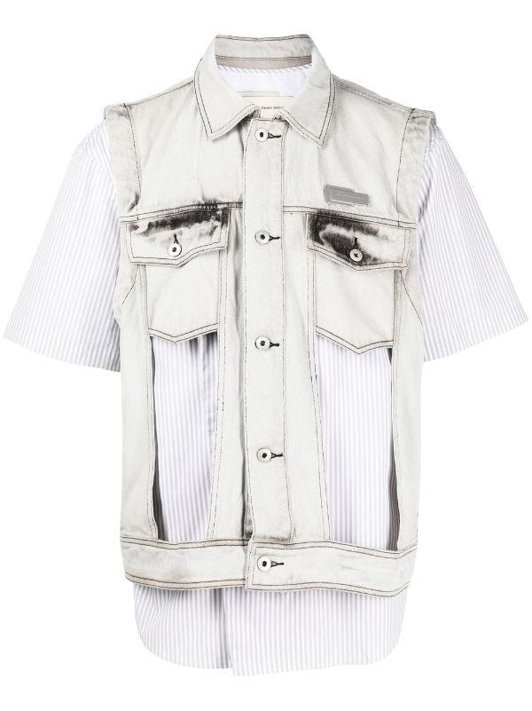 Feng Chen Wang cut-out Detail Denim Vest - Farfetch