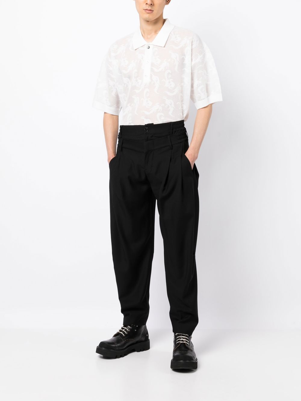 Feng Chen Wang Poloshirt met print - Wit