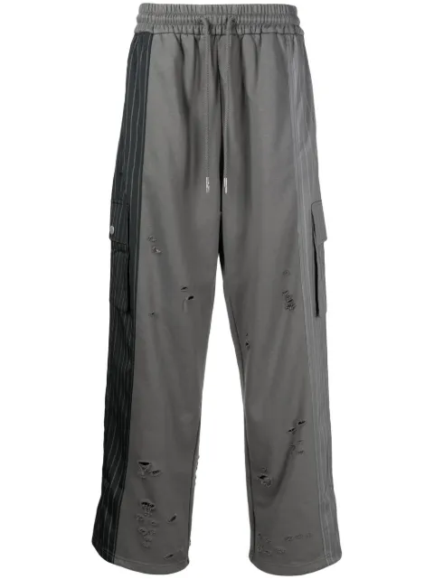 Feng Chen Wang pinstripe-print panel trousers