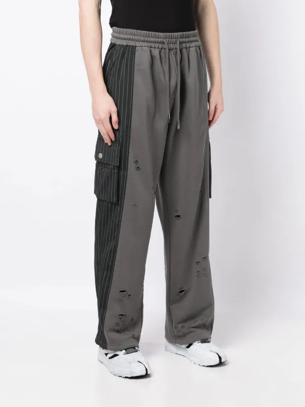 Feng Chen Wang pinstripe-print Panel Trousers - Farfetch