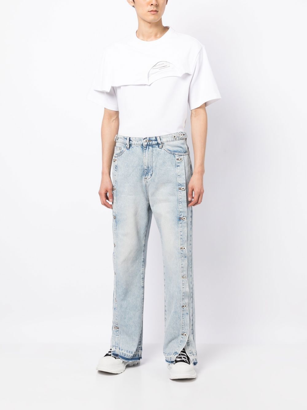 Feng Chen Wang Jeans met knoopsluiting - Blauw