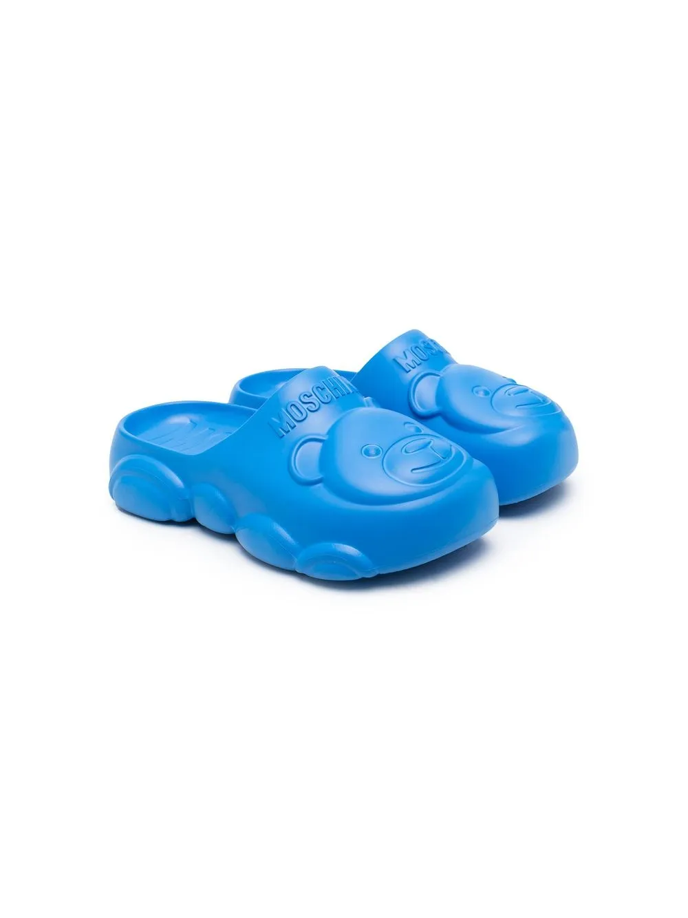 

Moschino Kids teddy bear-detail slip-on sandals - Blue