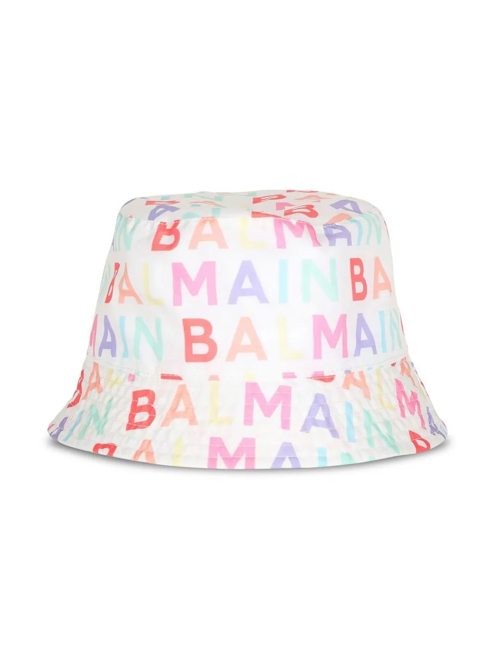 

Balmain Kids logo-print bucket hat - White