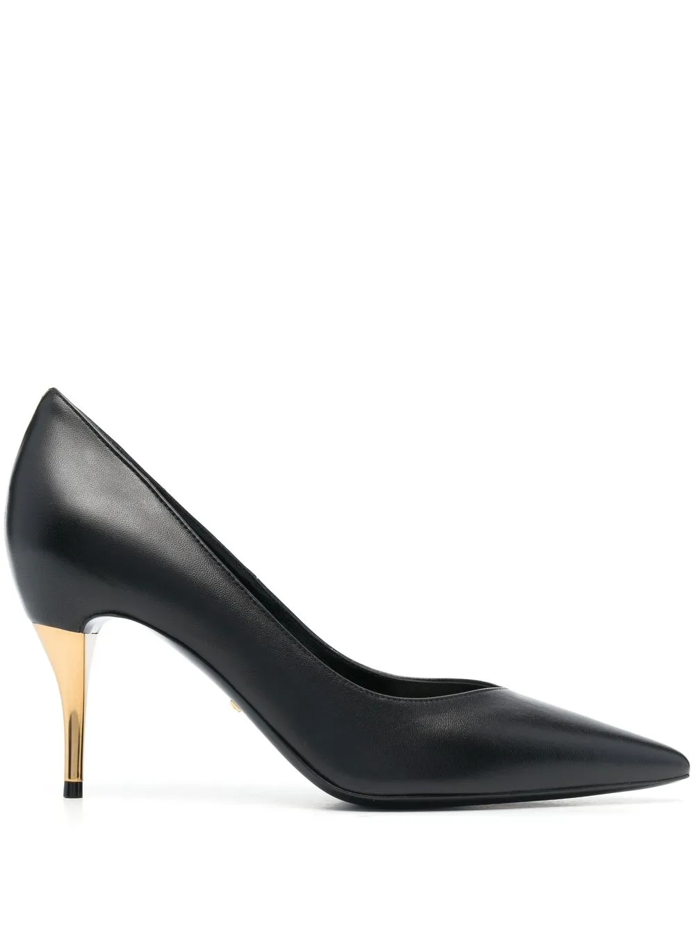 metallic mid heel pump gucci