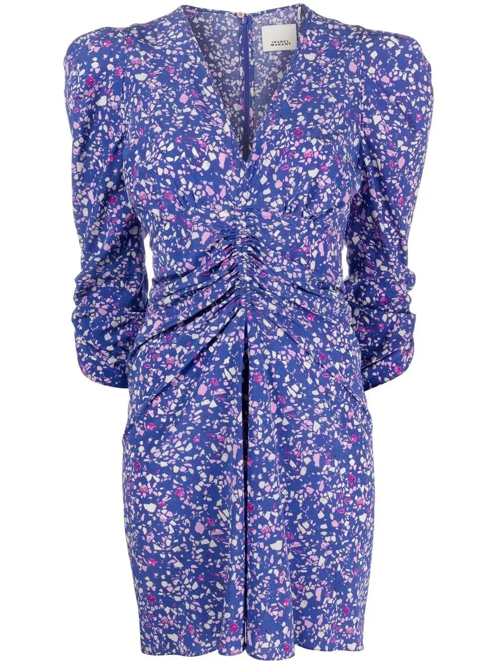 

Isabel Marant Aliniza floral-print ruched dress - Blue