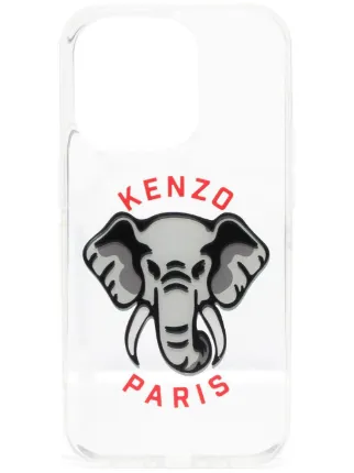 Kenzo Coque d iPhone 14 Pro a Imprime Elephant Gris FARFETCH FR