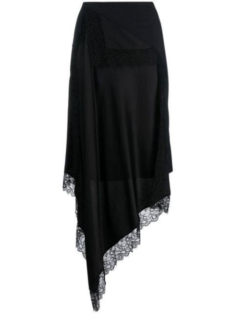 MM6 Maison Margiela Spliced lace-trim midi skirt Women