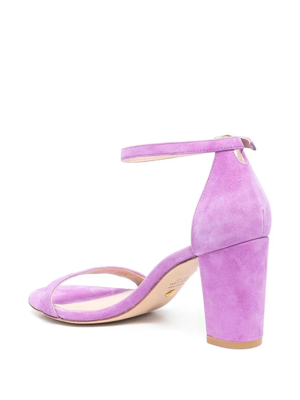 Stuart Weitzman Nearly Nude Suede Sandals In Purple