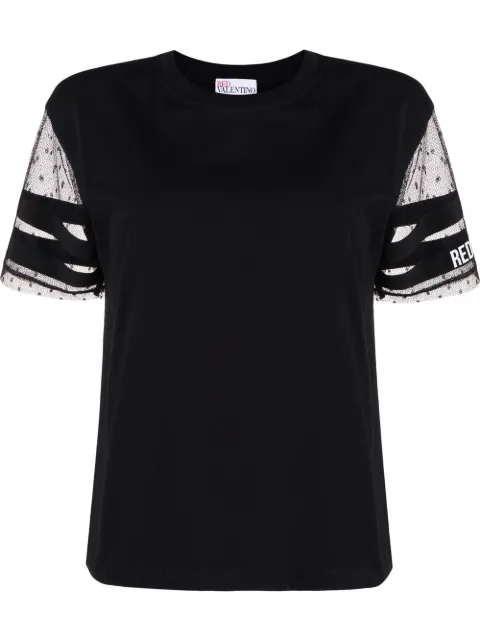 RED Valentino sheer-sleeve T-shirt