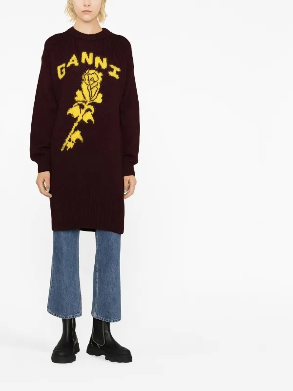 GANNI ロゴ入りレッドセーター S GANNI ロゴ入りレッドセーター S GANNI ロゴ入りレッドセーター S